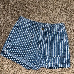 American Eagle Striped Denim Shorts Size 14